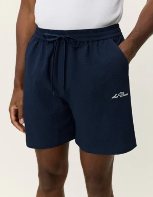 Badehose Seersucker von Les Deux in Navy