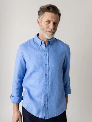 Leinenhemd Theo von MOS MOSH in Lake Blue
