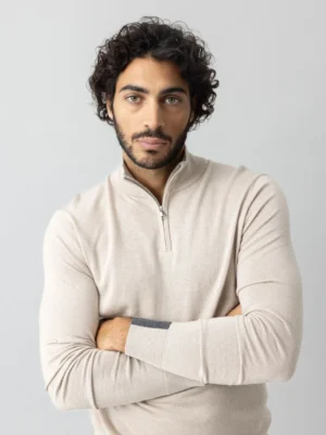 Pullover Adam Zip von MOS MOSH in creme